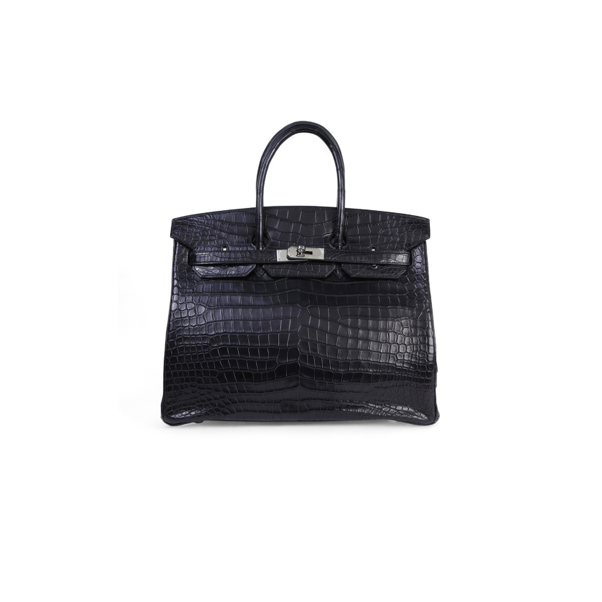 HERMÈS MASTER BIRKIN 35 BLACK MATTE ALLIGATOR PALLADIUM HARDWARE (35*25*18cm)